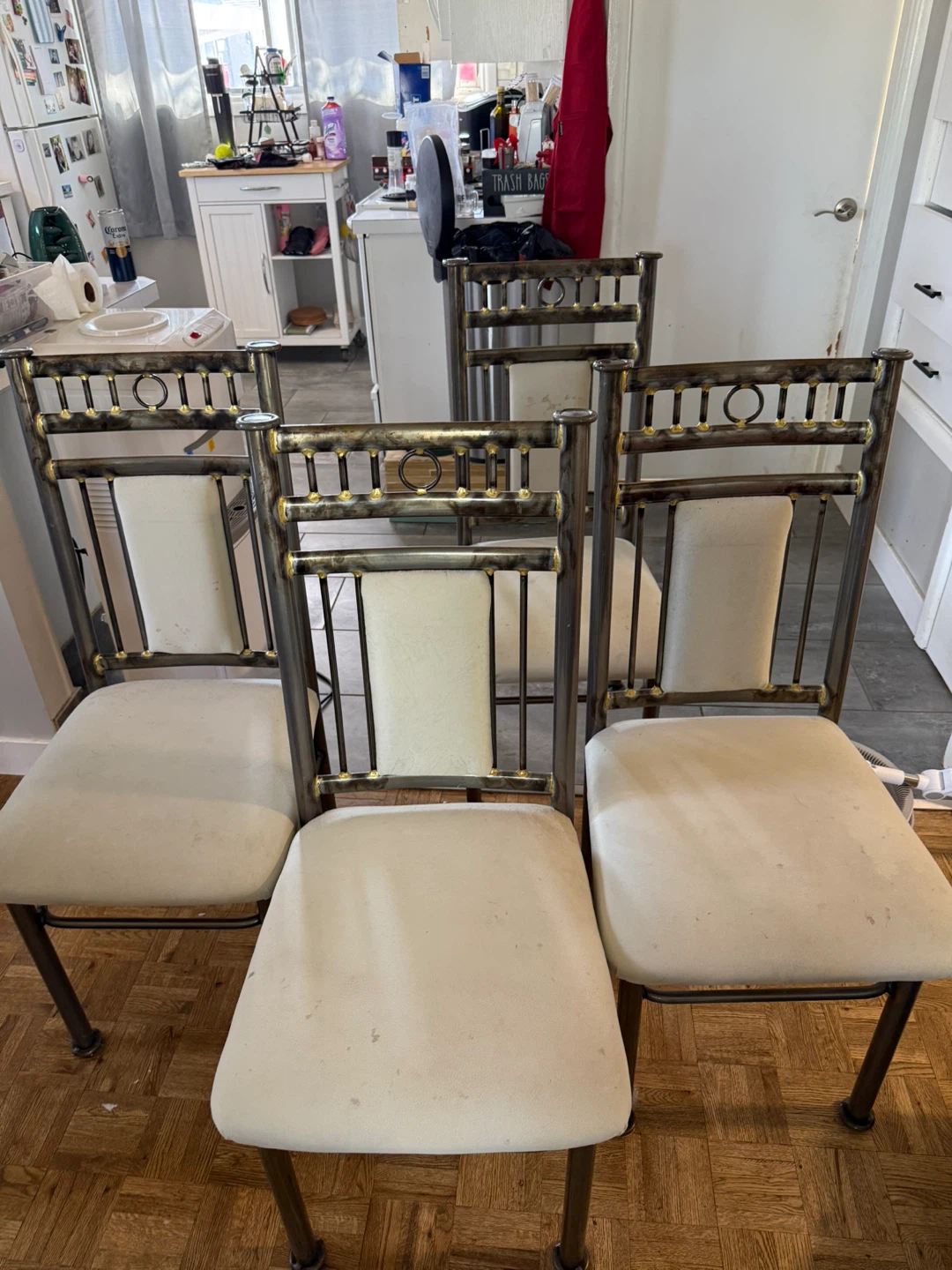 Glass Top Dining Table with 4 Metal Chairs - photo 3