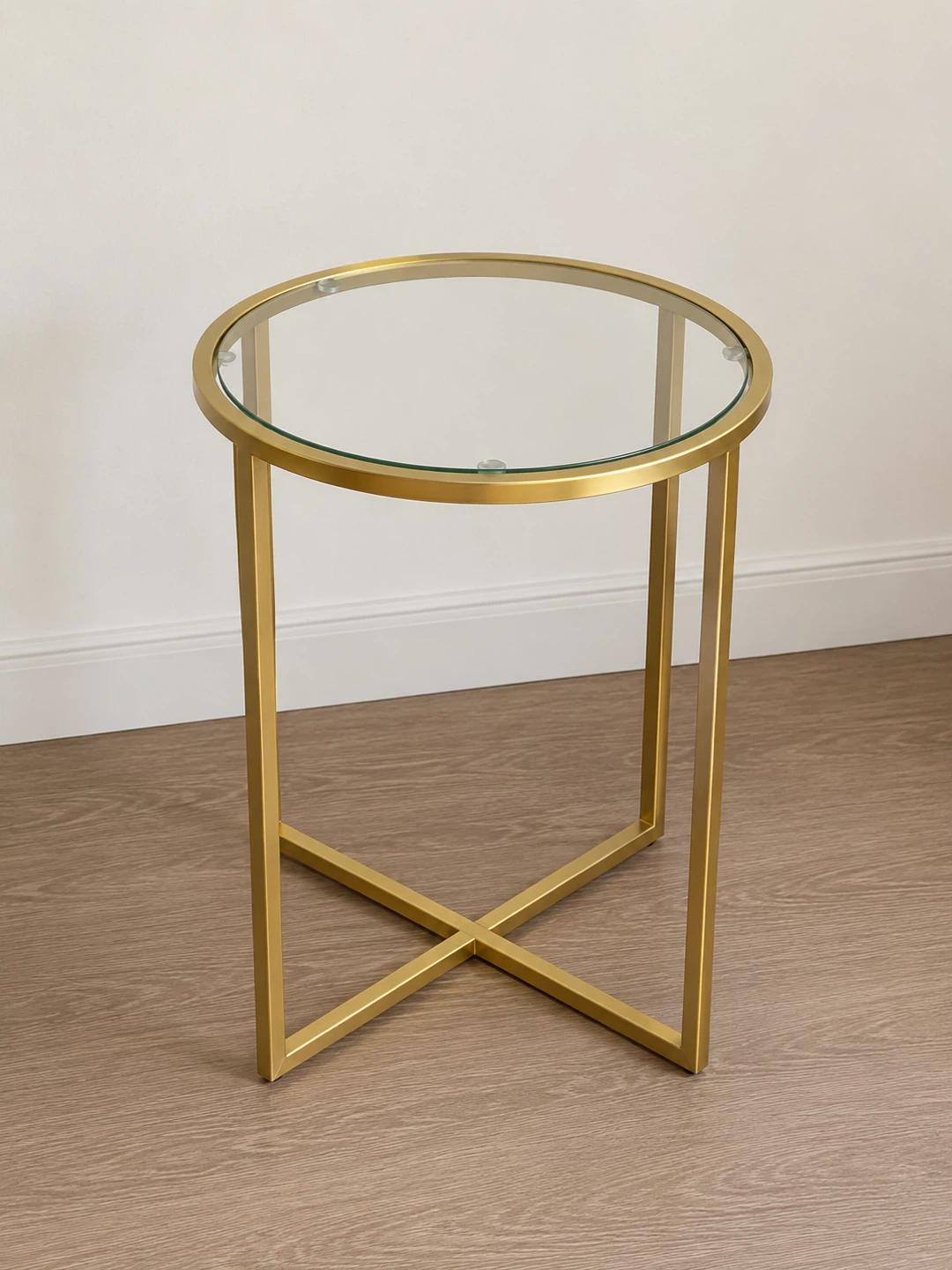 Gold coffee table and Glass Round Side Table - photo 3