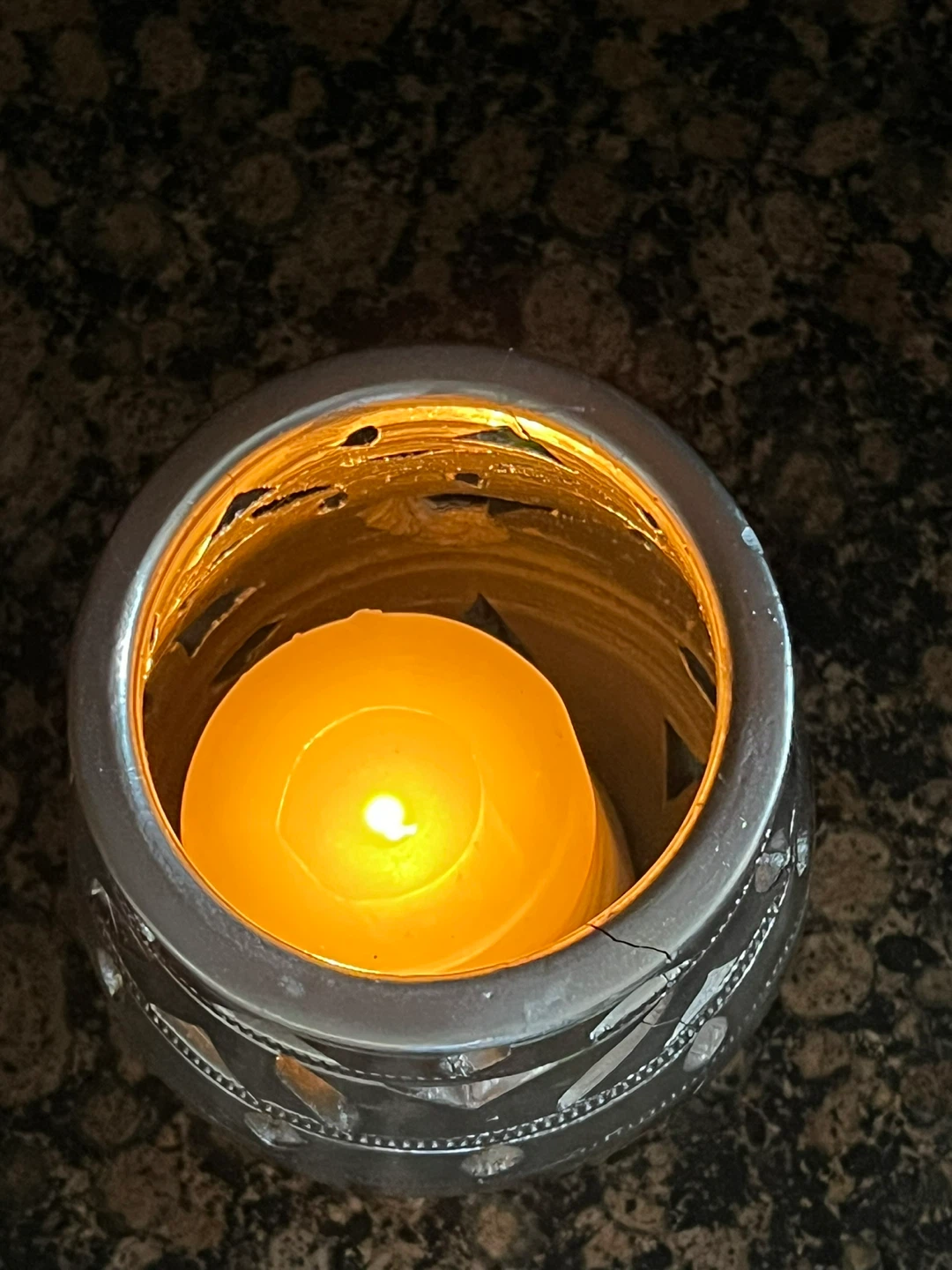 Silver Decorative Lantern with Cutout Design - photo 3