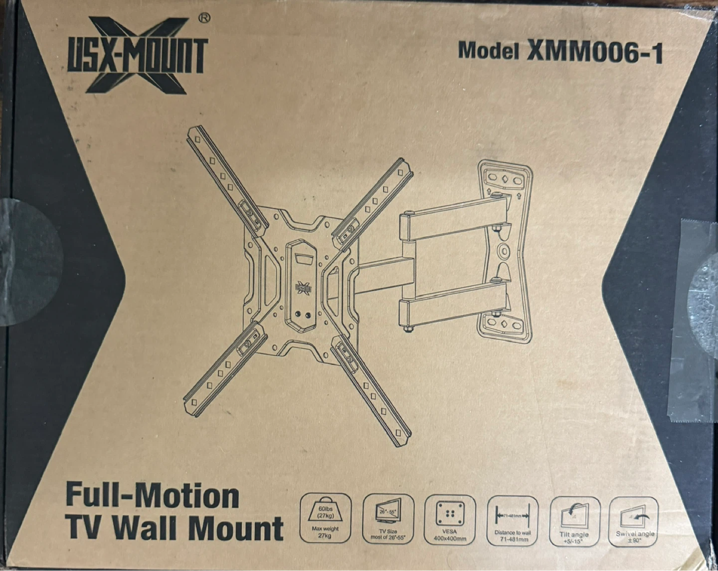 USX-Mount Full-Motion TV Wall Mount Model XMM006-1