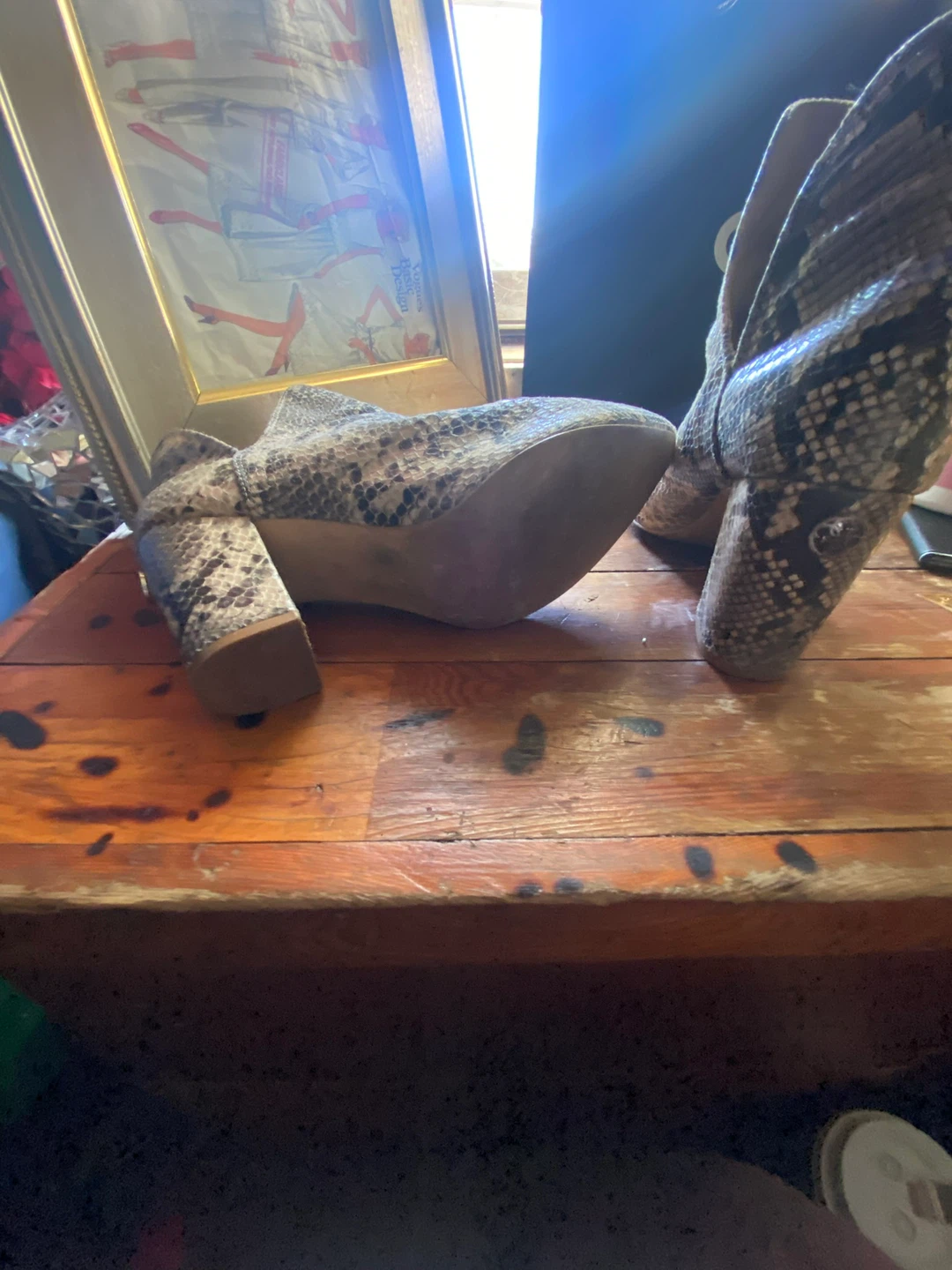 Guess Snake Print Heeled Ankle Boots - photo 4