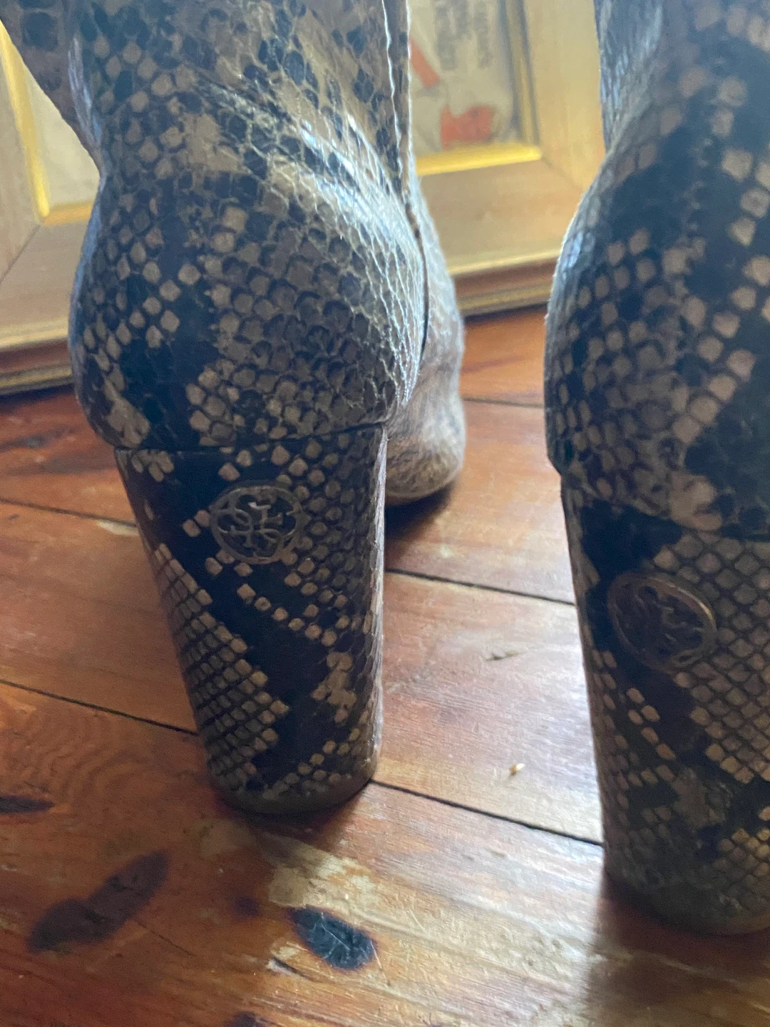 Guess Snake Print Heeled Ankle Boots - photo 3