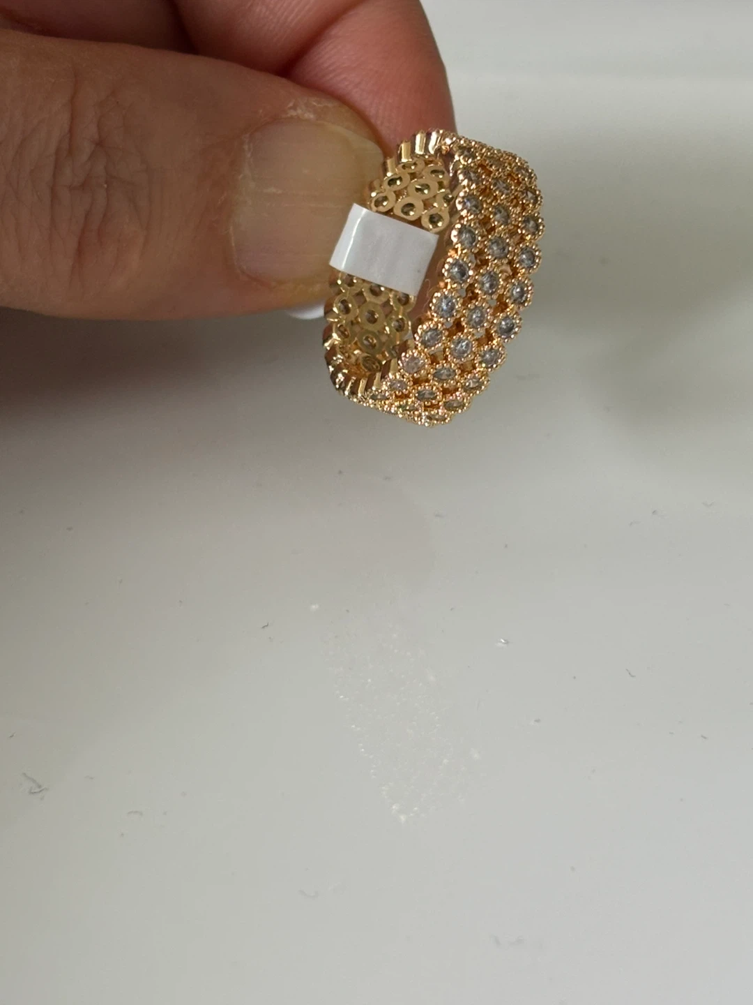 Gold plated Tone CZ Pave Band Ring - photo 2