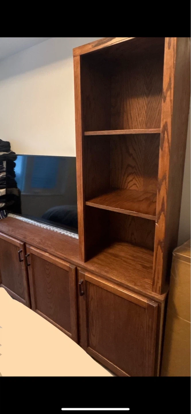 Wooden Unit with storage - Shelving & Drawers
