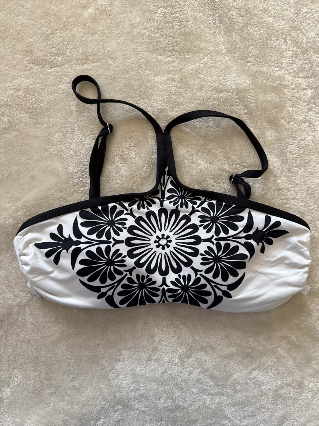 La Vie en Rose Aqua Bikini Set - Black/White Floral M - photo 2