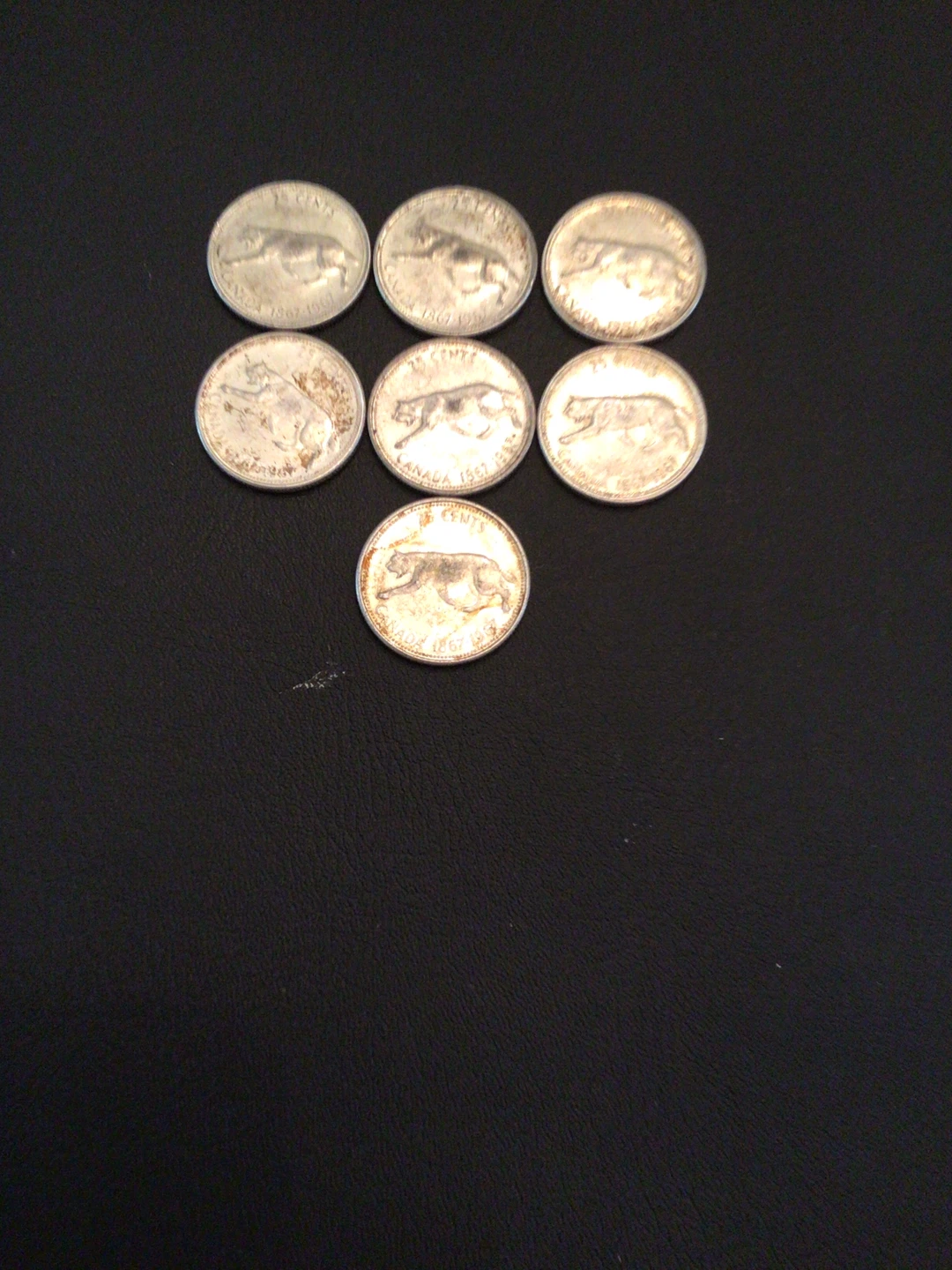 7 x Canadian 1967 Centennial Dollar Coins