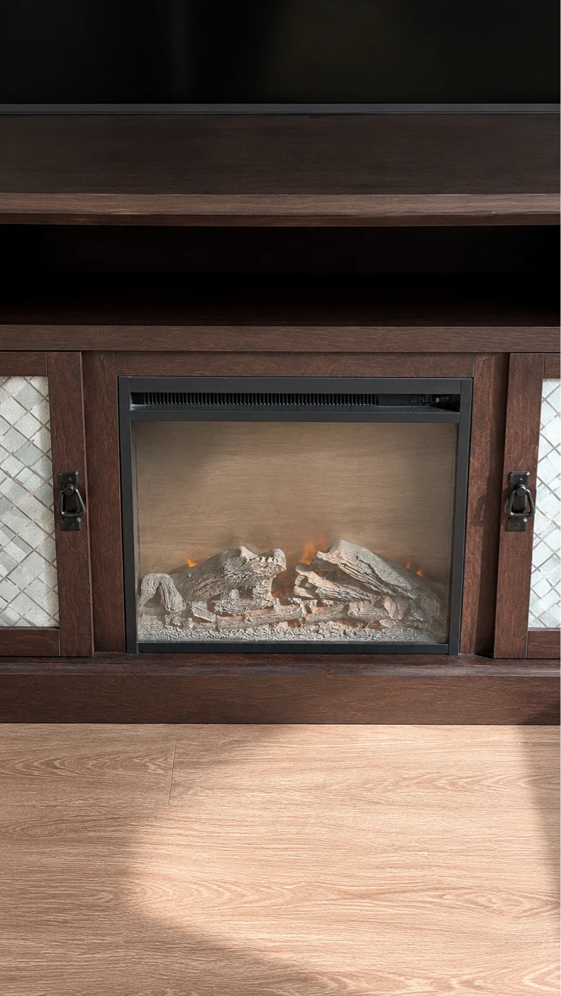 Dark Brown Electric Fireplace Entertainment Stand - photo 2