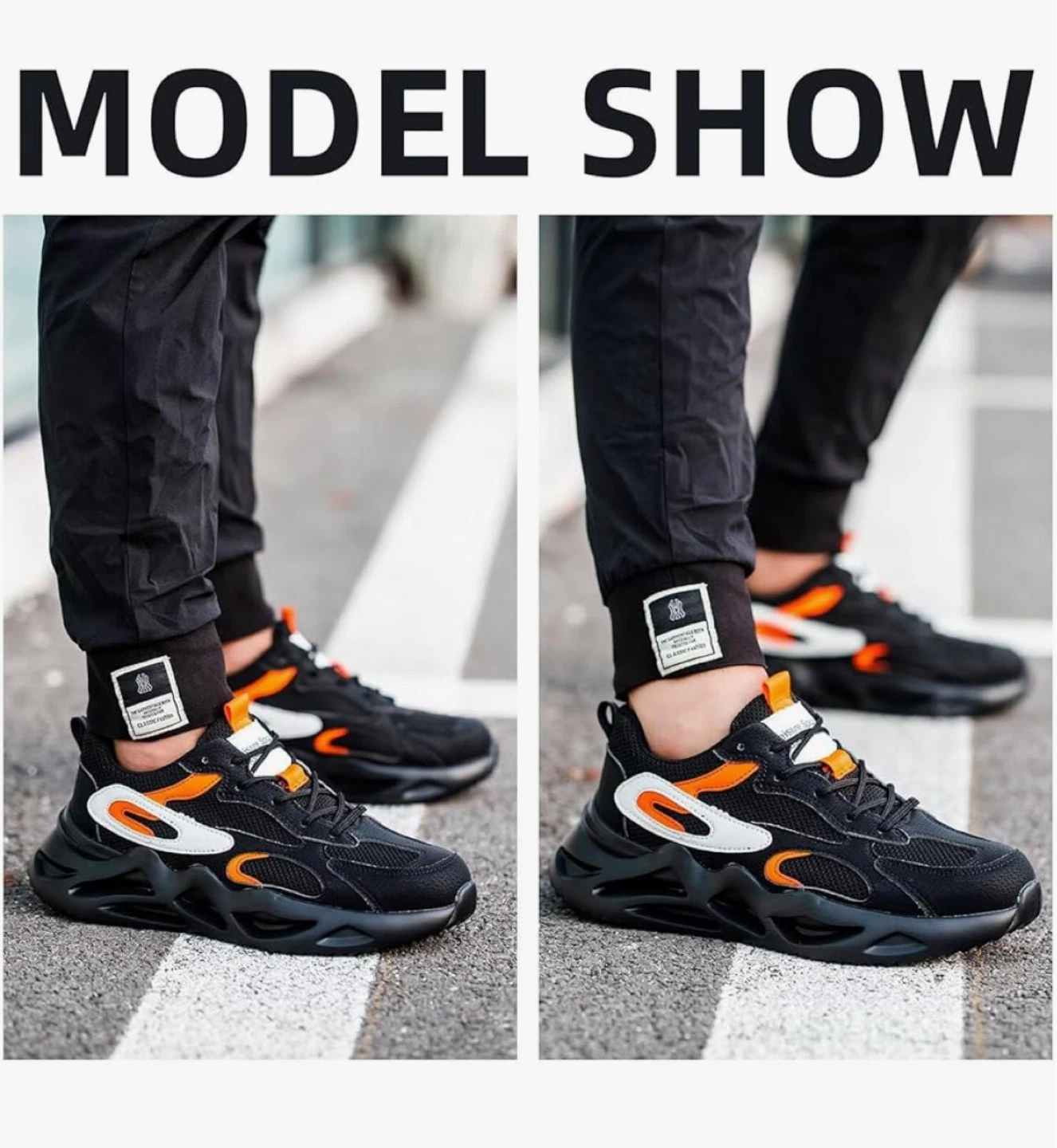 Black and Orange Safety Toe Work Shoes - photo 3