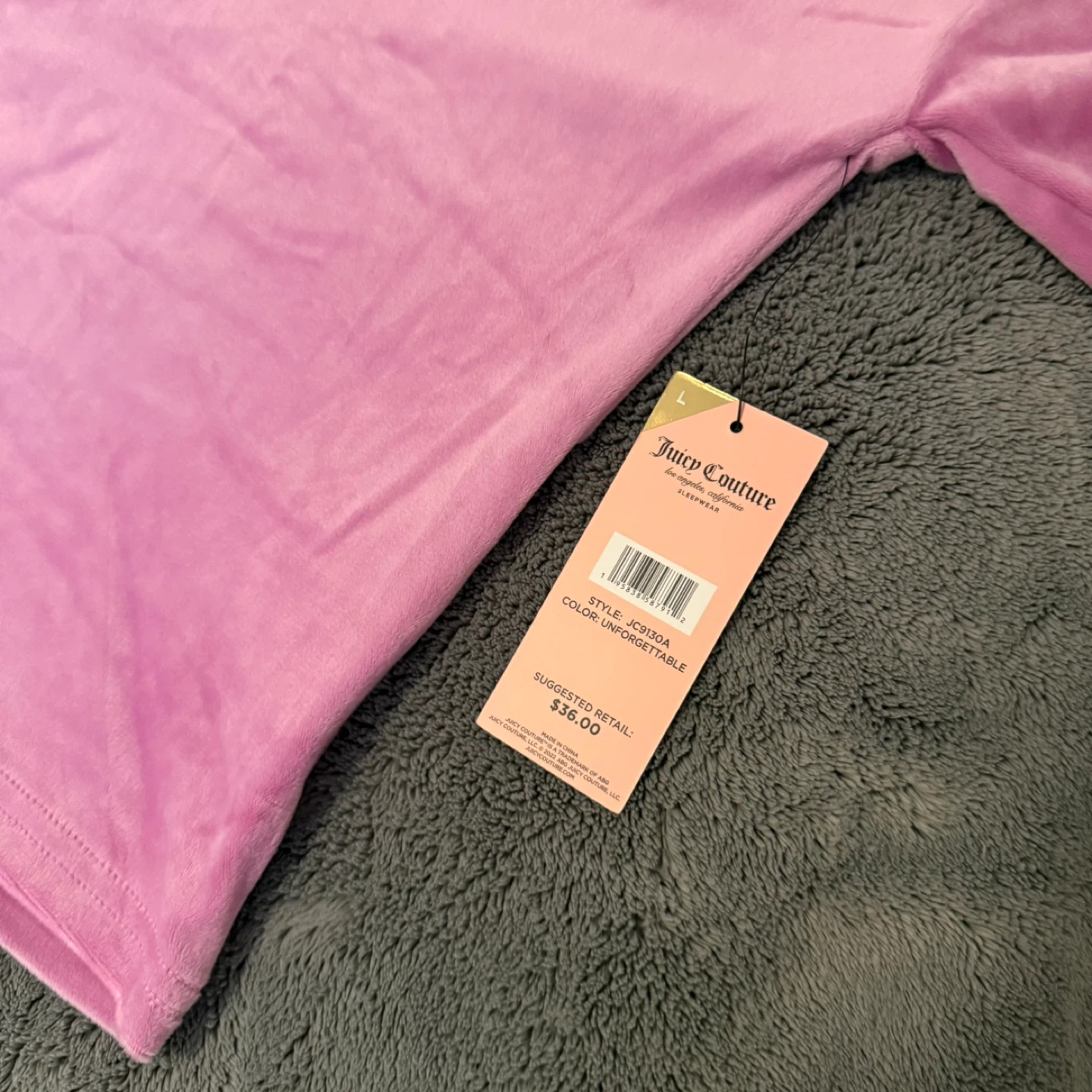 Juicy Couture Velour PJ Set - Size L - photo 4