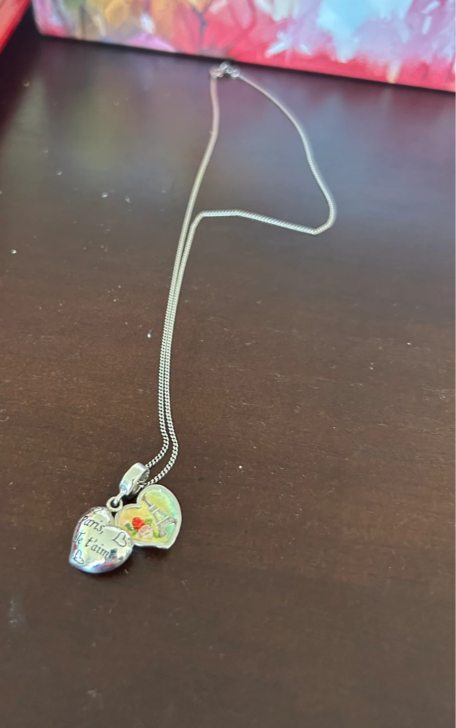 925 Silver Heart Necklace "Paris, je t'aime" - photo 2