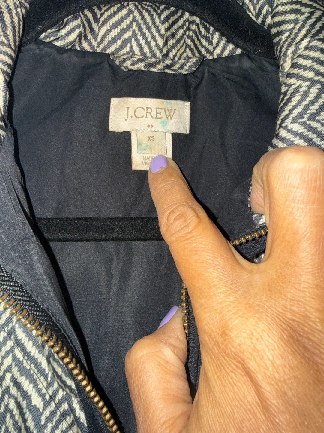 J. Crew Herringbone Quilted Vest - XS - photo 2