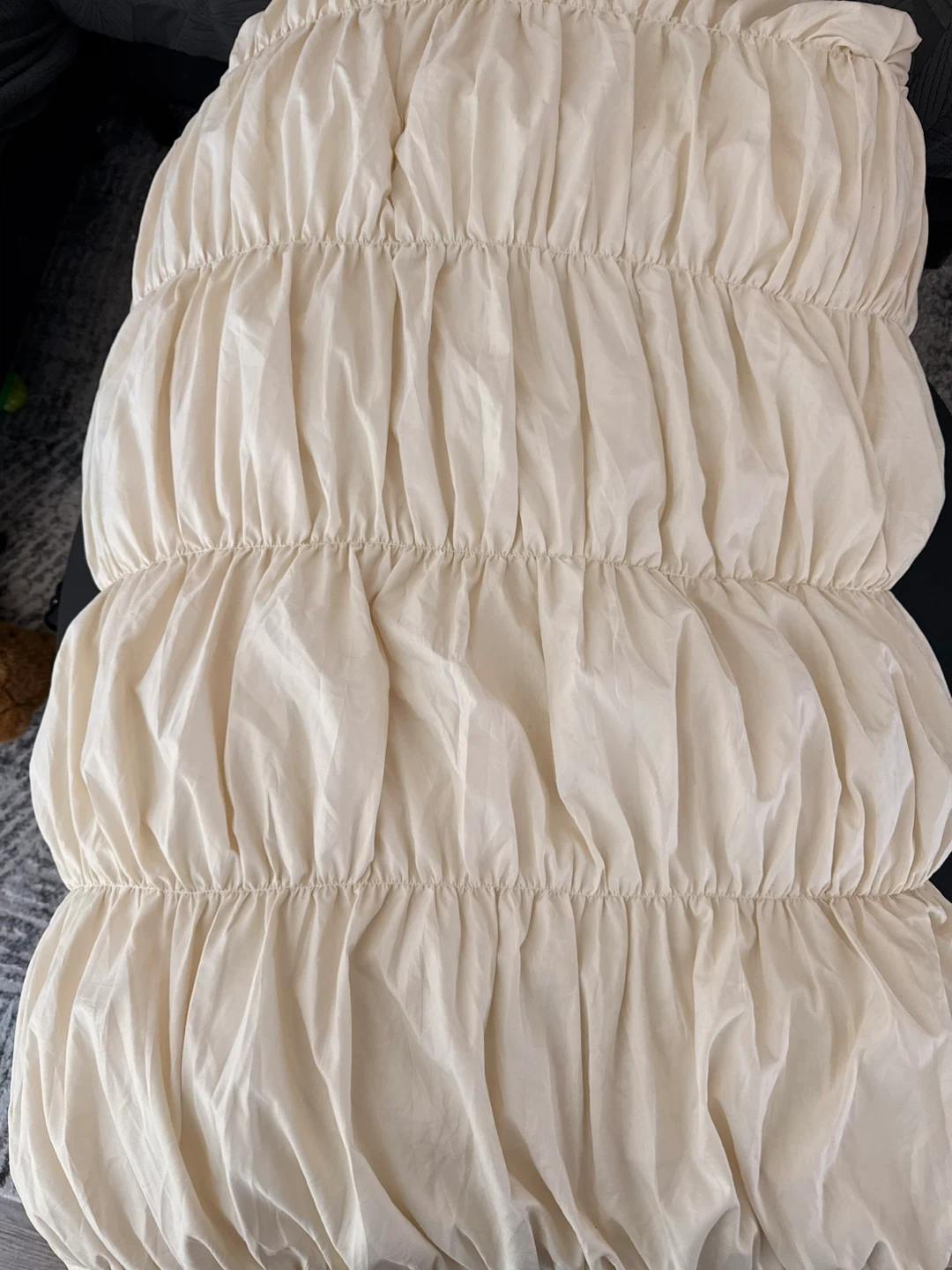 Ruched Duvet Cover Set - Cream