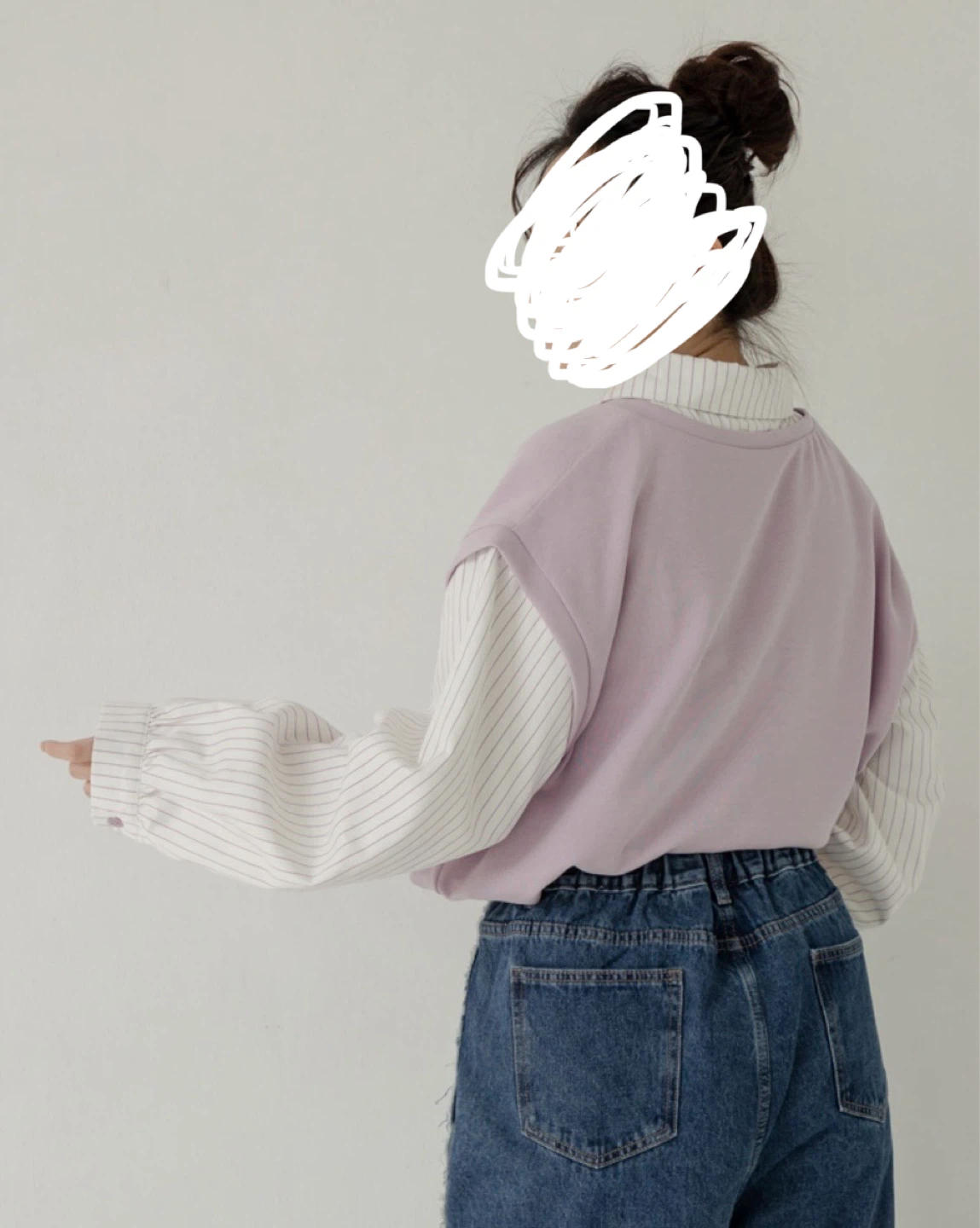 Lavender Striped Long Sleeve Shirt (size L) - photo 2