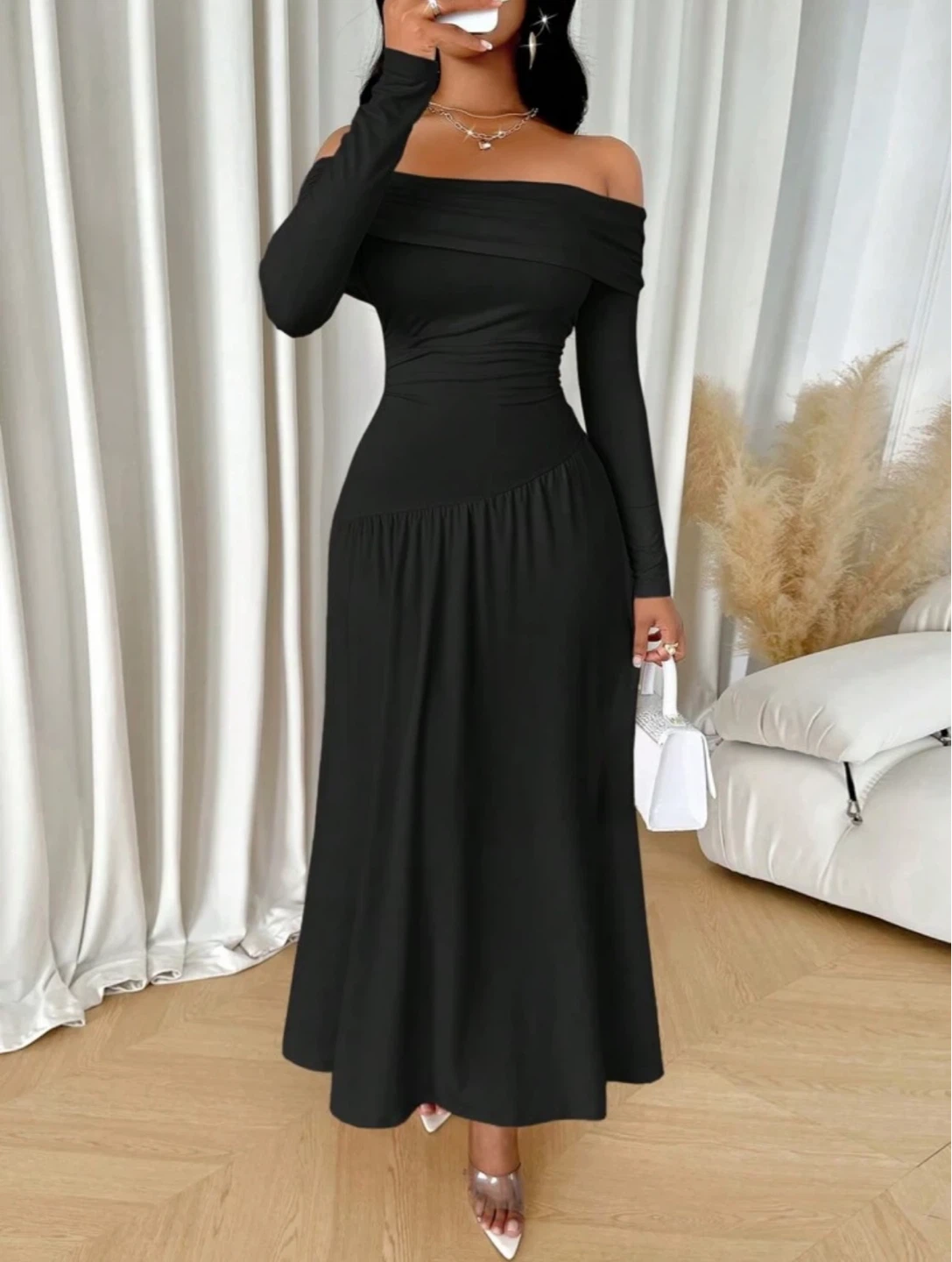 Bare Off-Shoulders, Black Maxi - photo 3