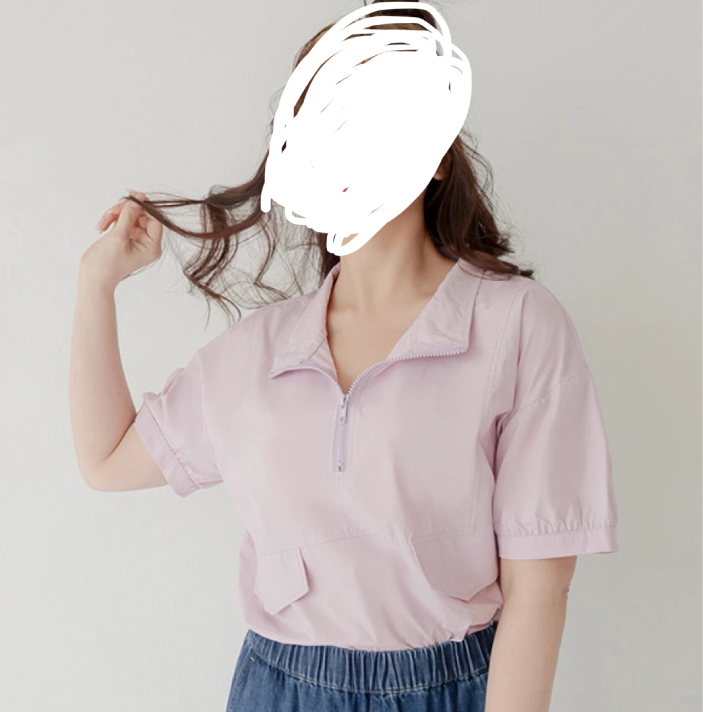 Short Sleeve Quarter Zip Pullover L size