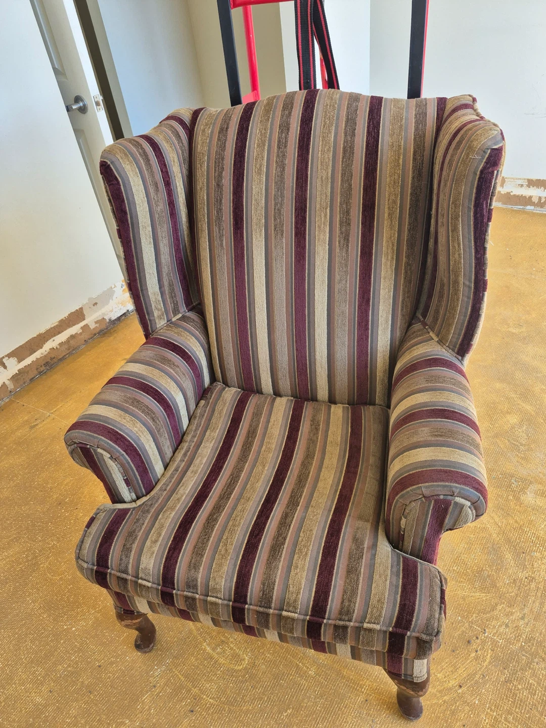 Striped Wingback Armchair