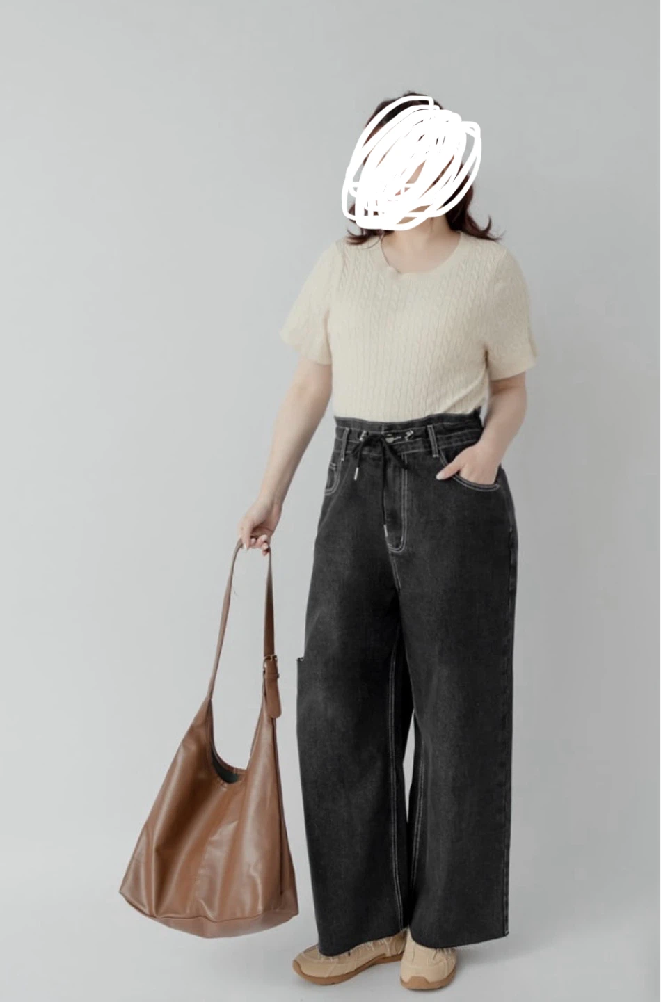 Black Wide Leg Jeans L size - photo 2