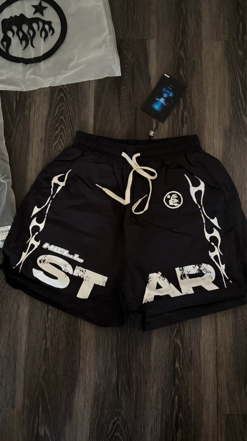 Hellstar Black windbreaker Shorts