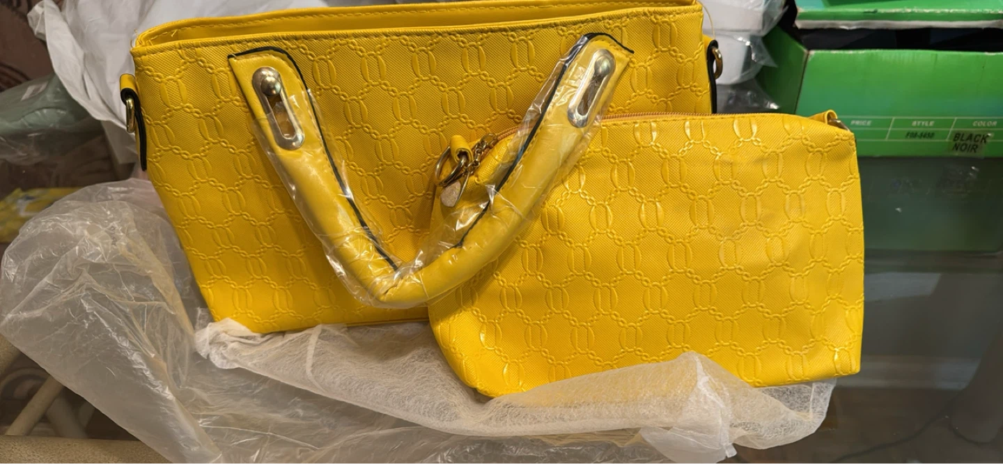 Yellow Tote Bag with Matching Pouch