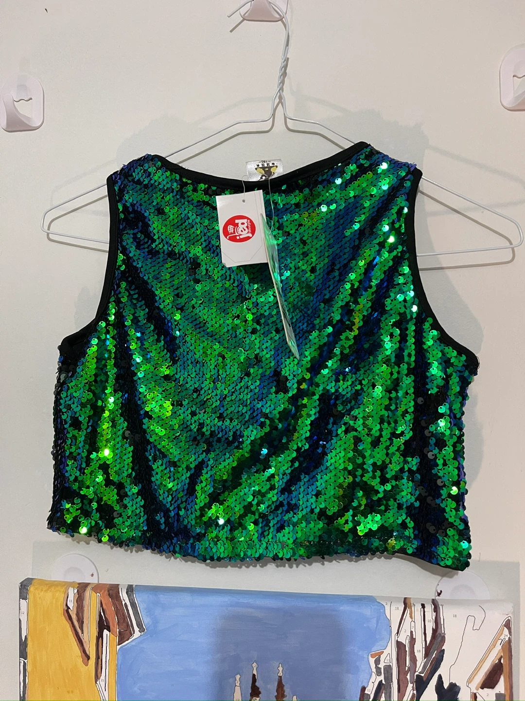 Green Sequin Tank Top and Shorts Set - photo 3