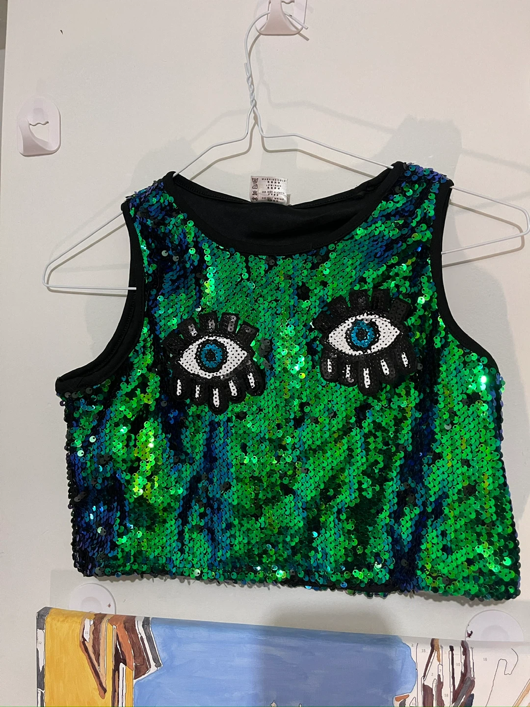 Green Sequin Tank Top and Shorts Set