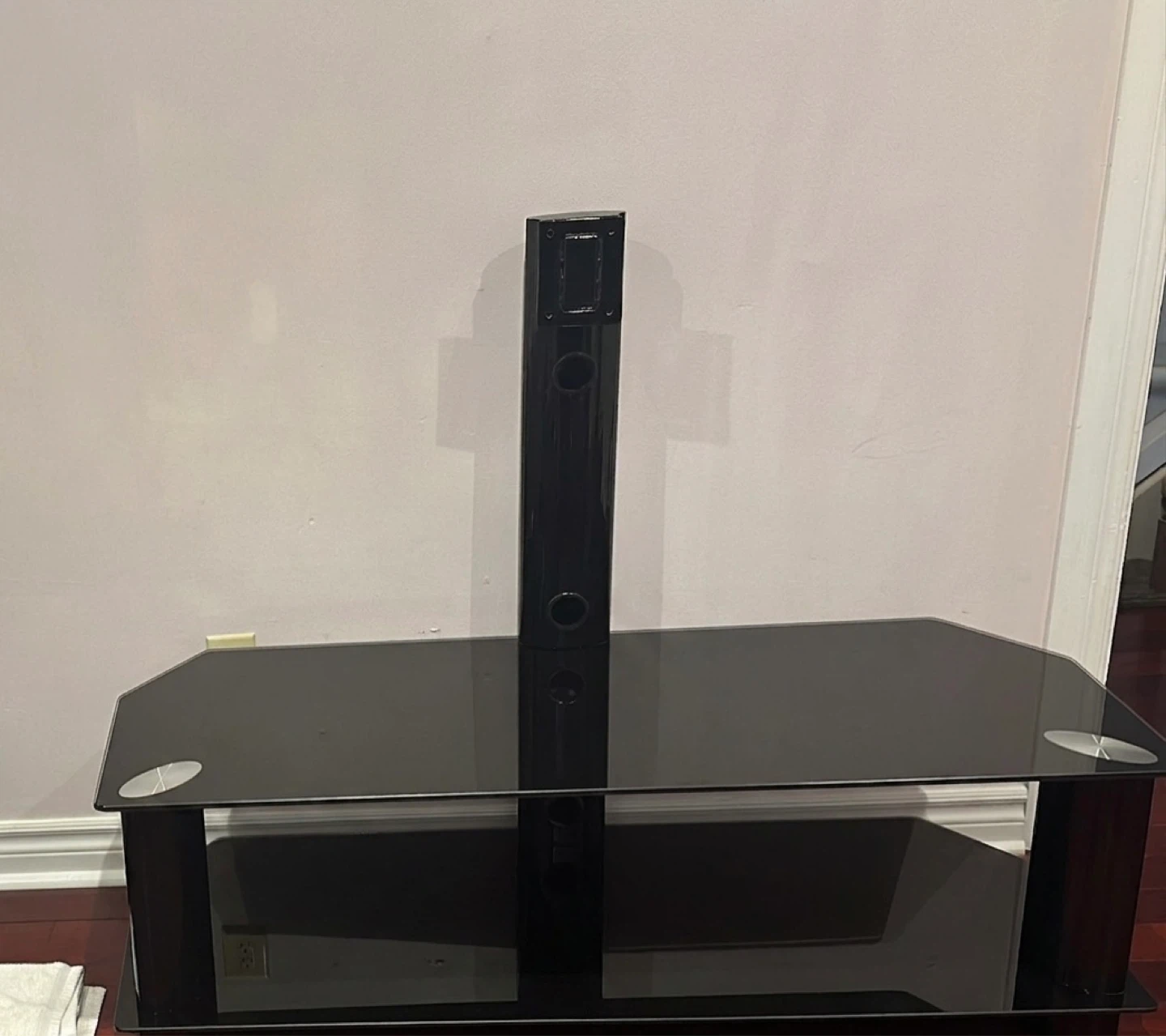 Black Glass TV Stand with Mount