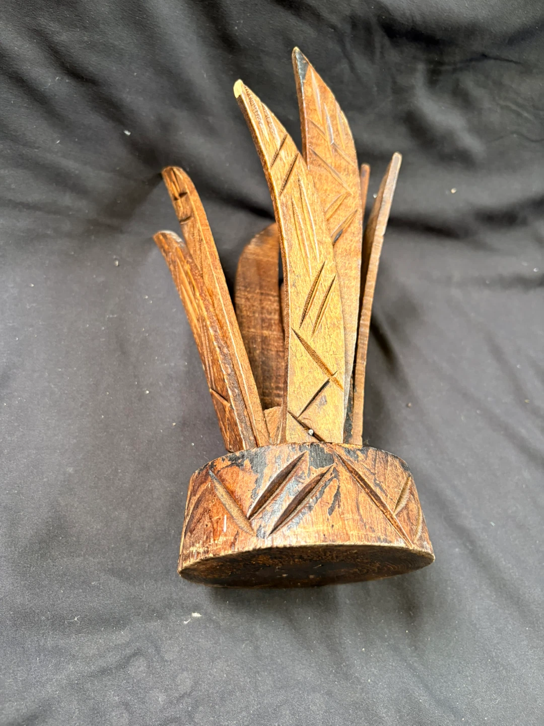 Vintage Wooden Leaf Napkin Holder - photo 5