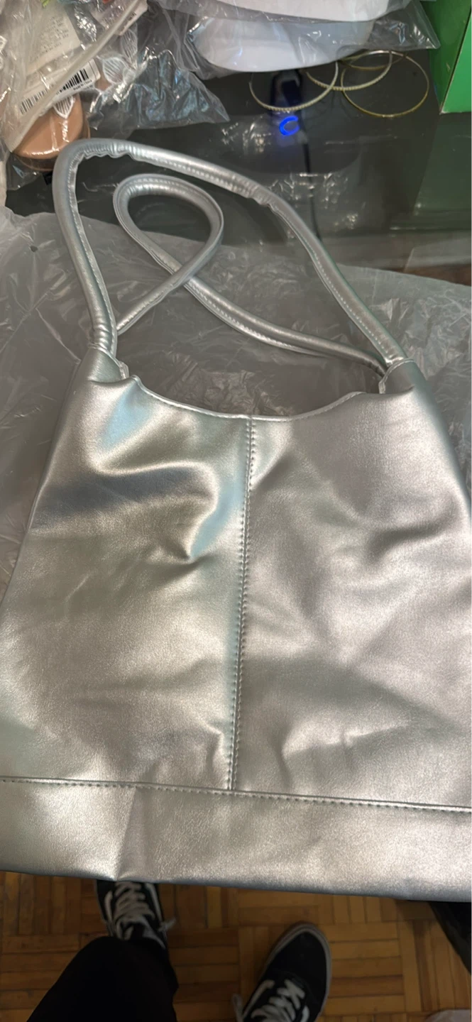 Silver shoulder bag