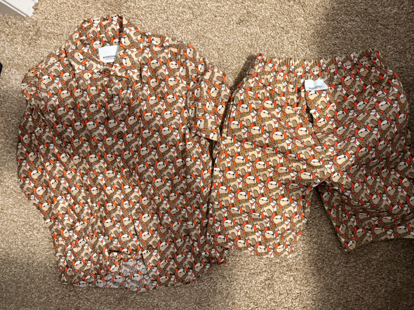 Burberry Boys' Sloth Print Shirt and Shorts Set