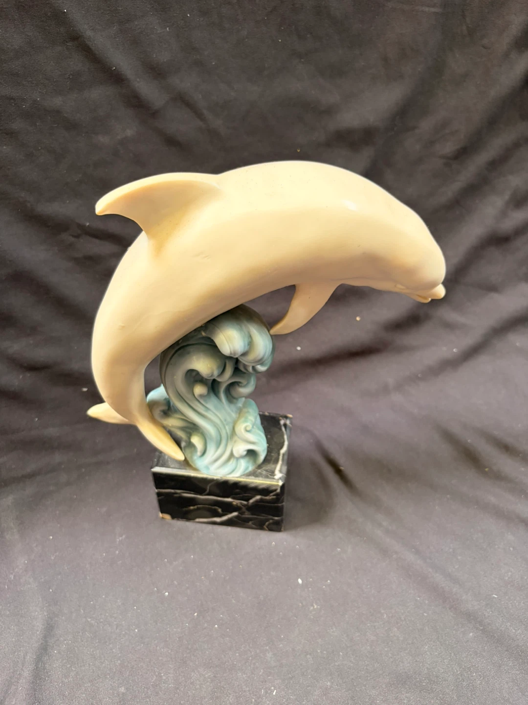 Dolphin Sculpture on Wave Base