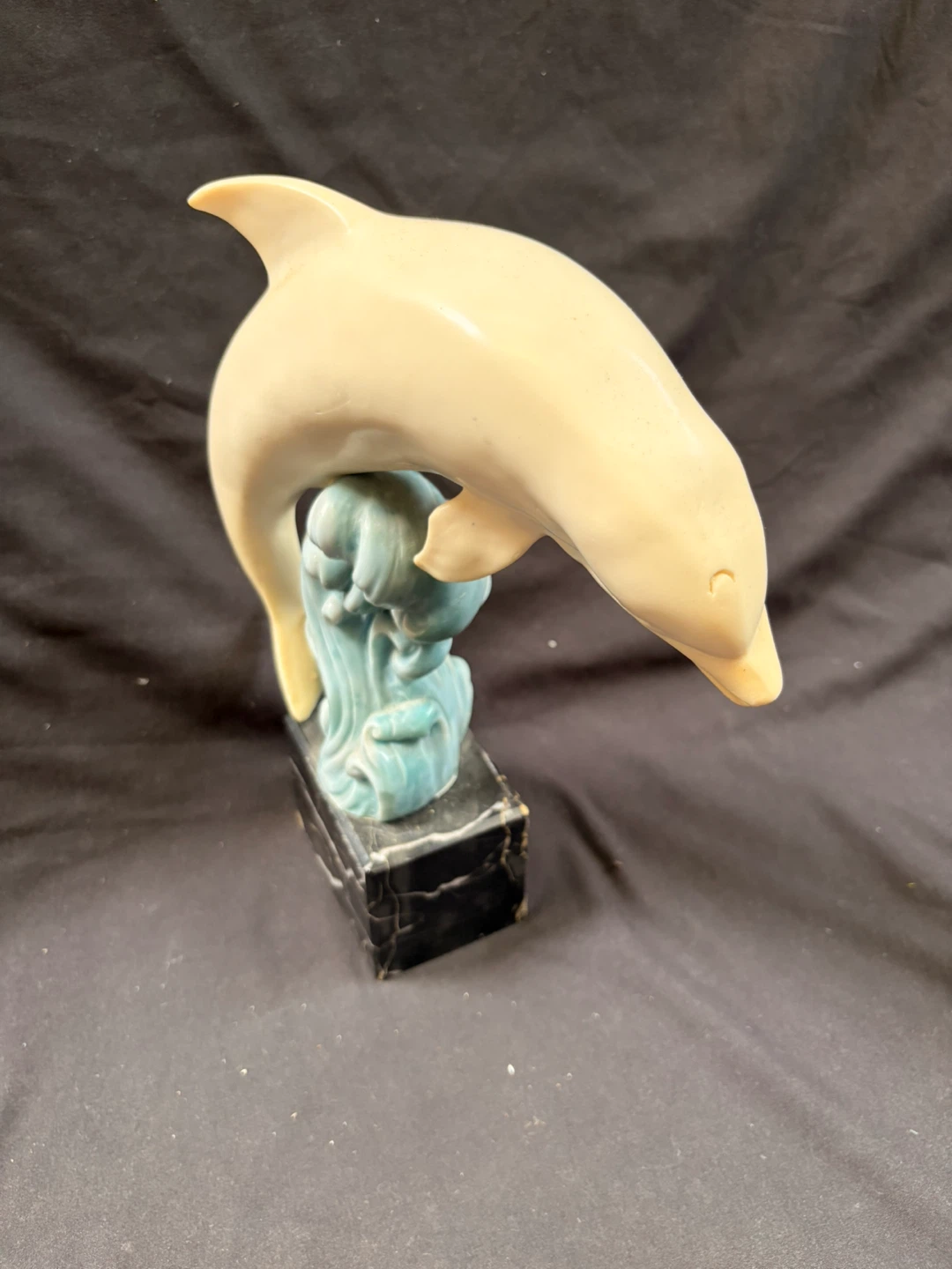 Dolphin Sculpture on Wave Base - photo 2