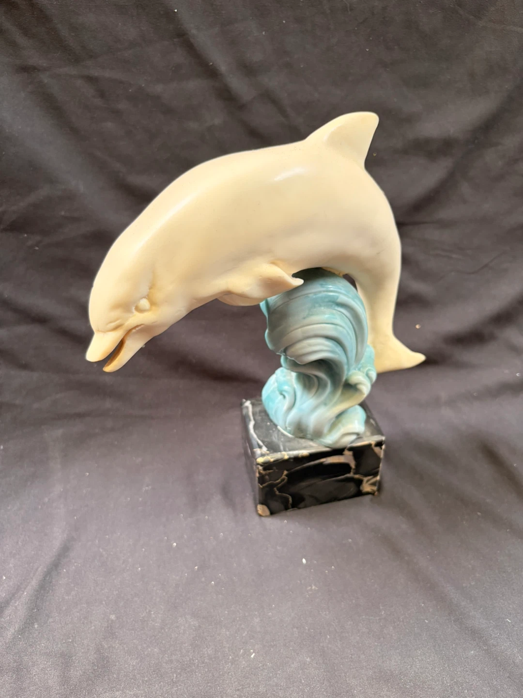 Dolphin Sculpture on Wave Base - photo 3