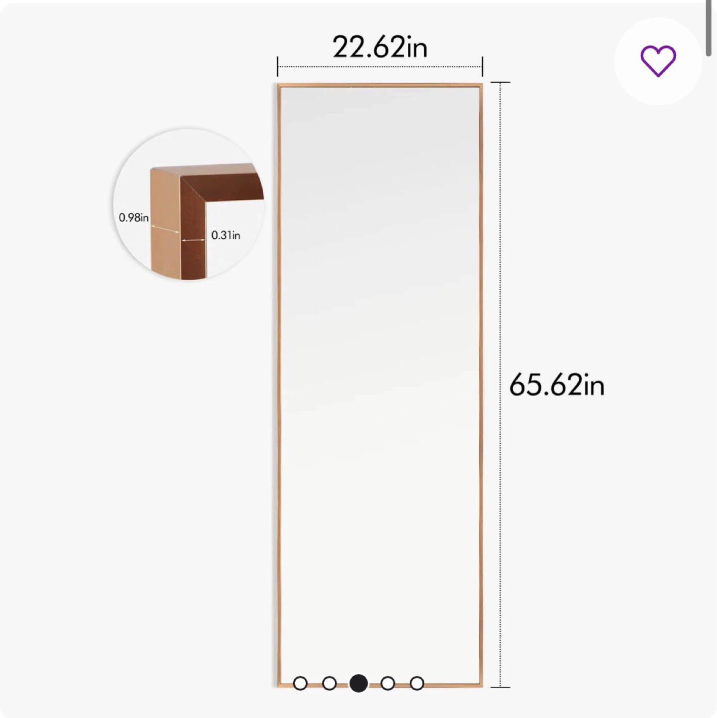 MOVE OUT SALE: Gold Framed Full Length Mirror - photo 5