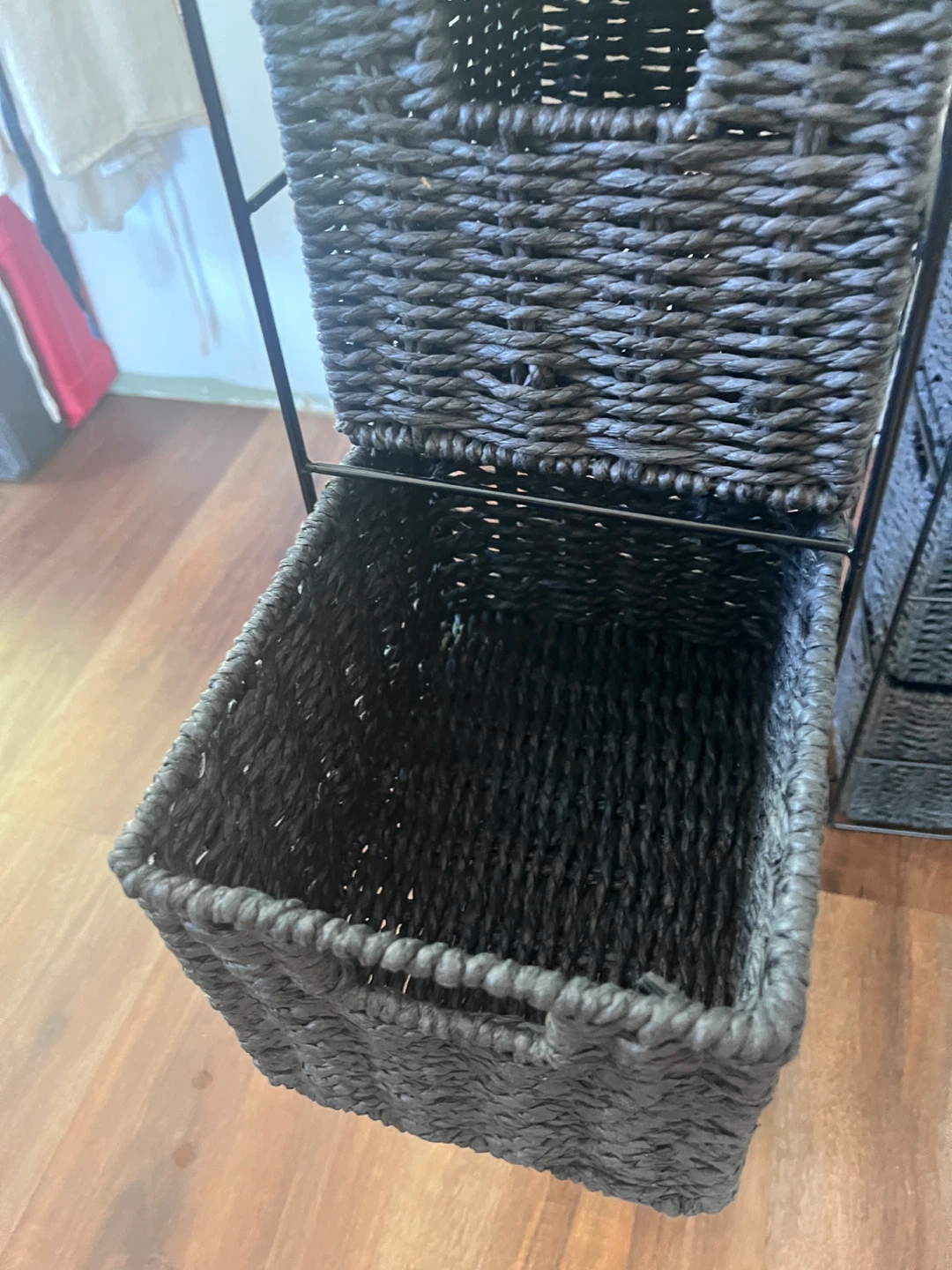 Set of 2 Black Wicker Storage Drawer Units - photo 3