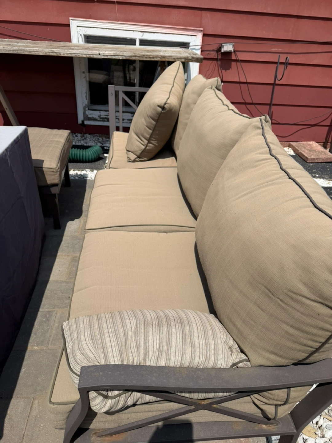 Outdoor Sofa Set with Cushions and Ottoman - photo 4