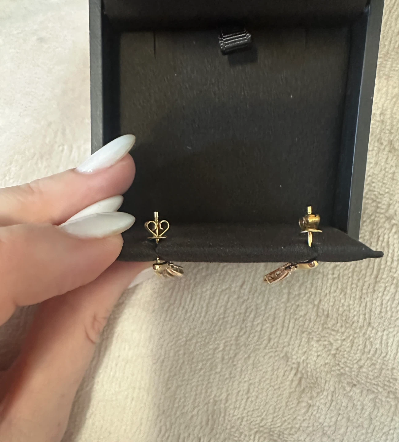 Gold Drop Earrings with Crystals - photo 2