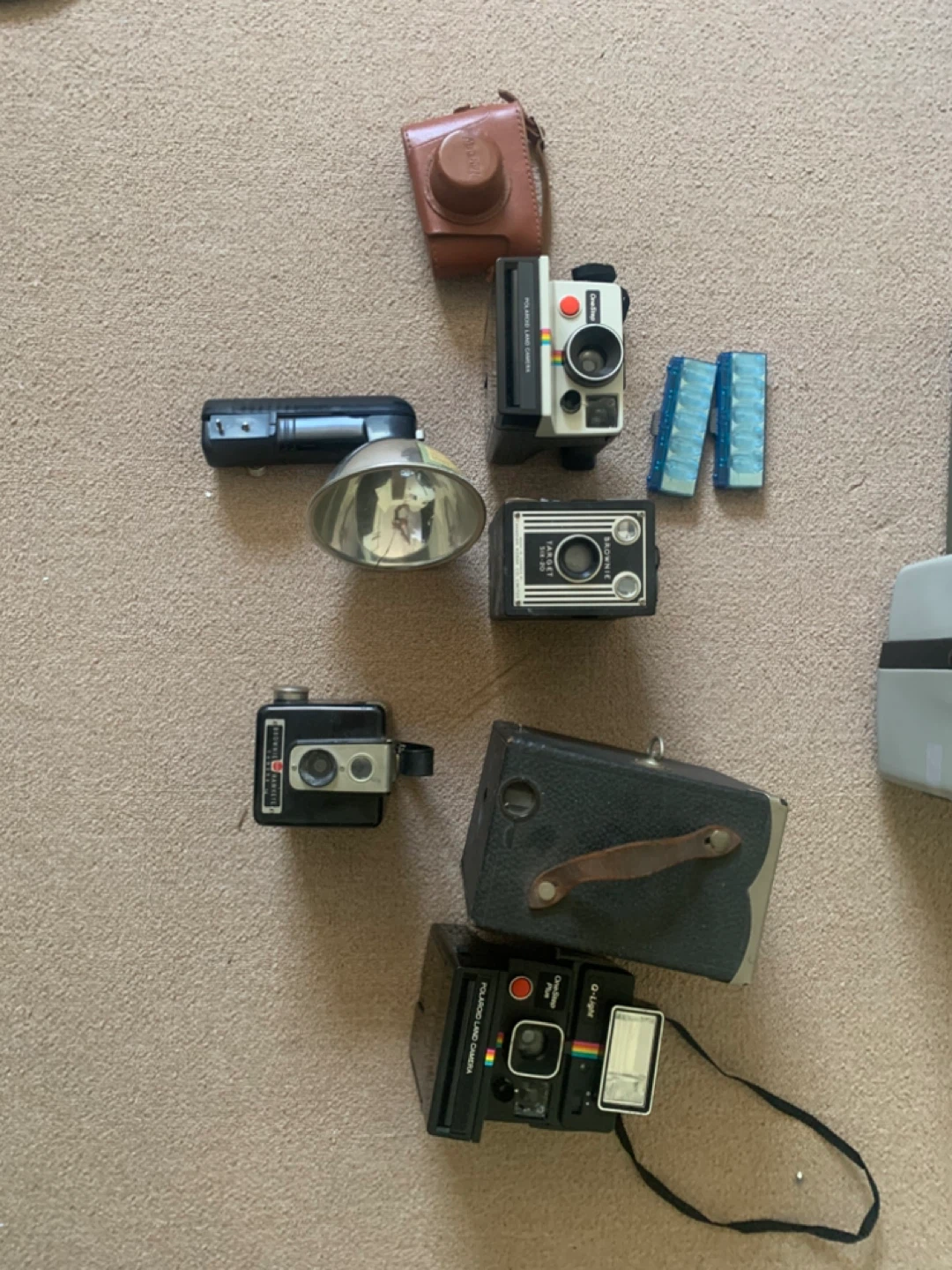 Assorted Vintage Cameras and Flash Unit