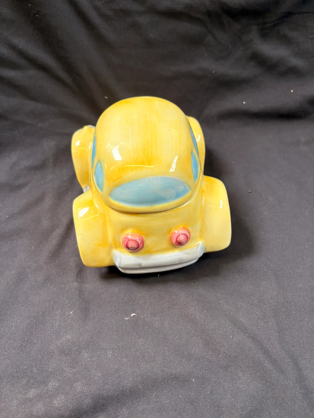 Yellow Car Ceramic Cookie Jar with Lid - photo 4