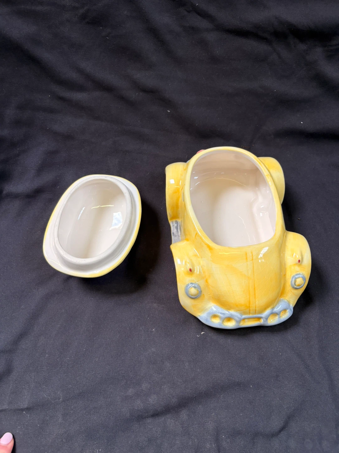 Yellow Car Ceramic Cookie Jar with Lid - photo 5