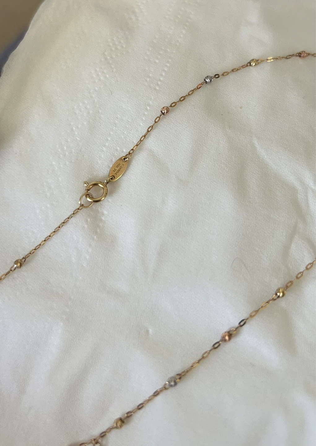 10k Tri-Tone Gold Cross Necklace - photo 3