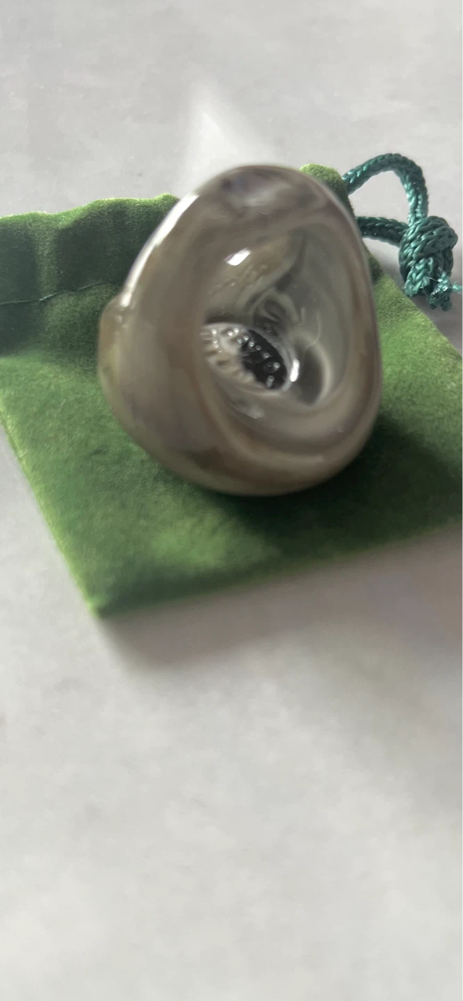 Modern Murano Glass Cocktail Ring Organic Sculptural Form - photo 5
