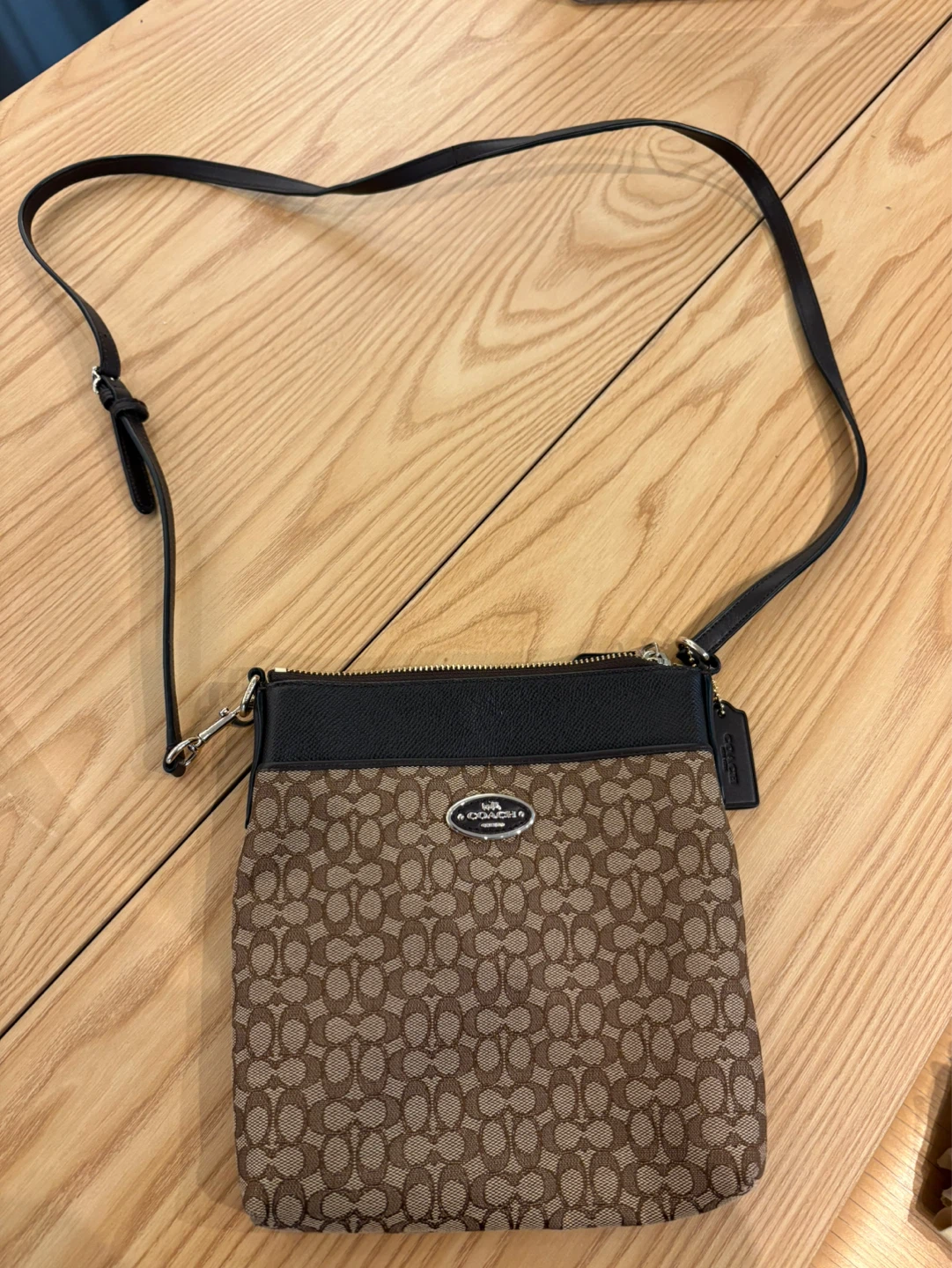 Coach Signature Print Crossbody Bag