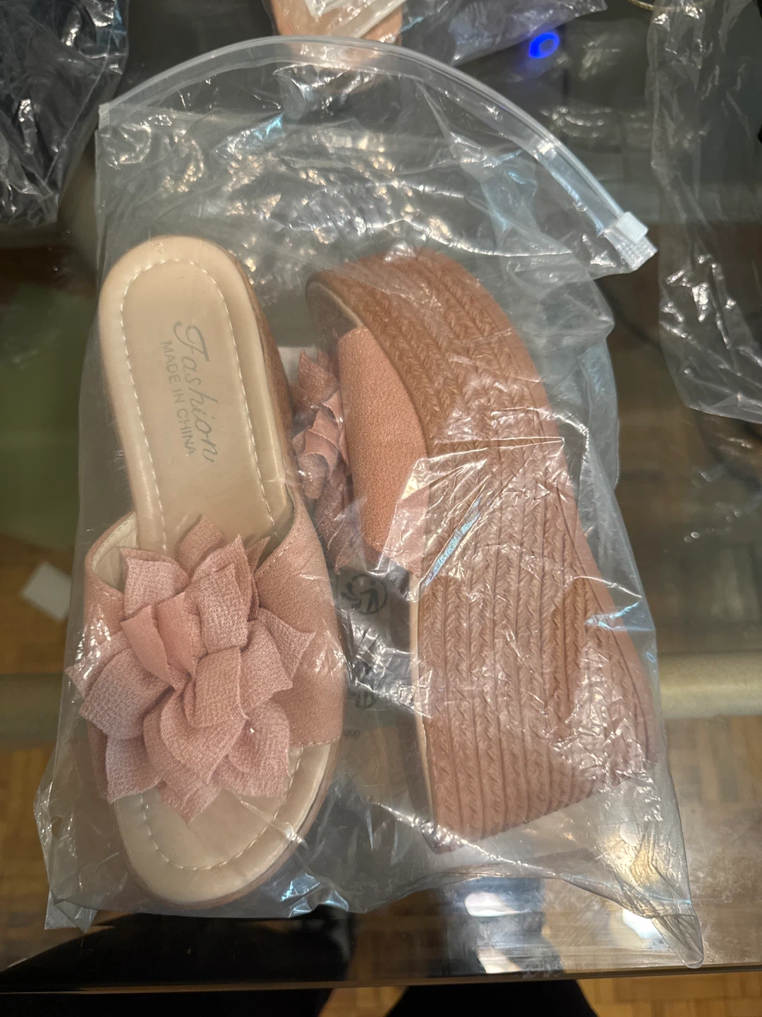 Pink Floral Slide Sandals