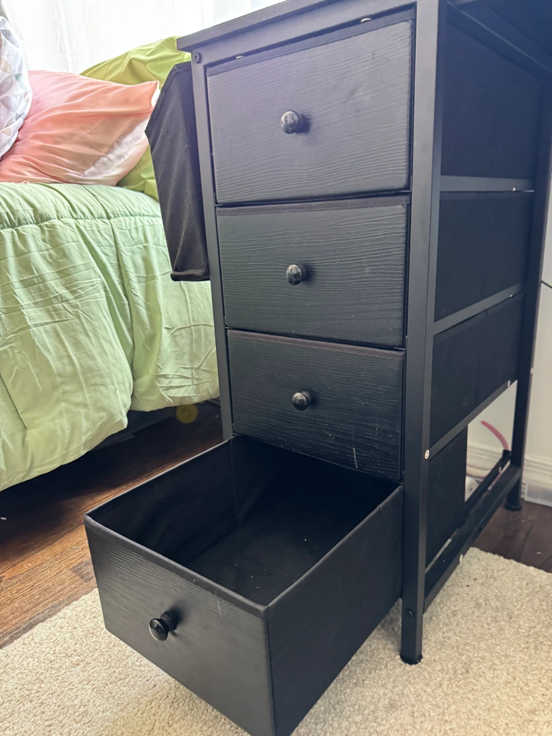 Black L-Shaped Desk with Hutch and Drawers - photo 4