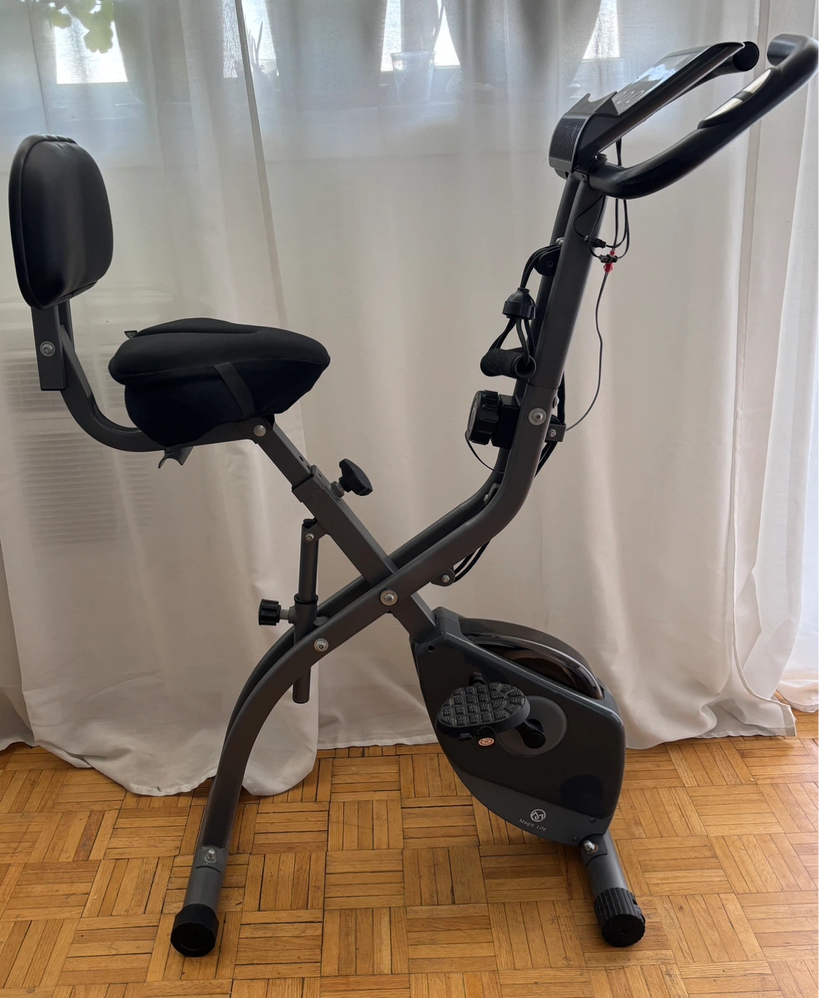 Folding Exercise Bike with Backrest