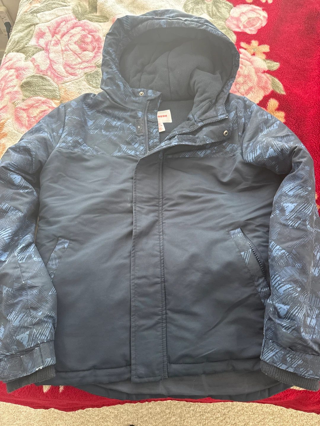 Navy Blue Hooded Winter Jacket