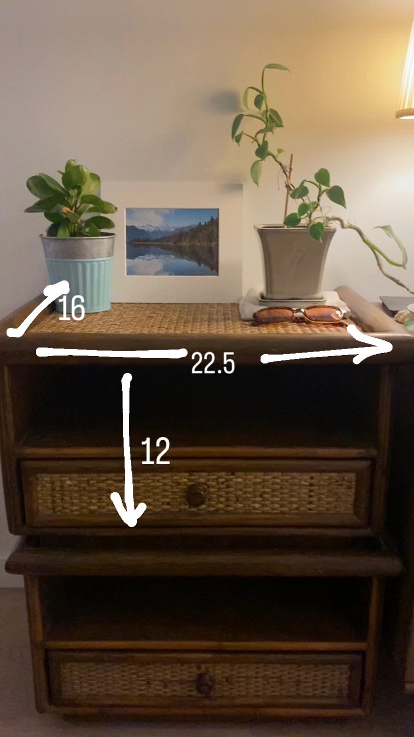 Rattan Bed Frame and Nightstand Set - photo 2