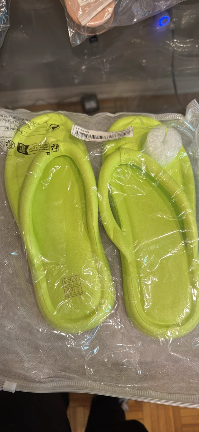 Lime Green Flip Flops - Size 36-37