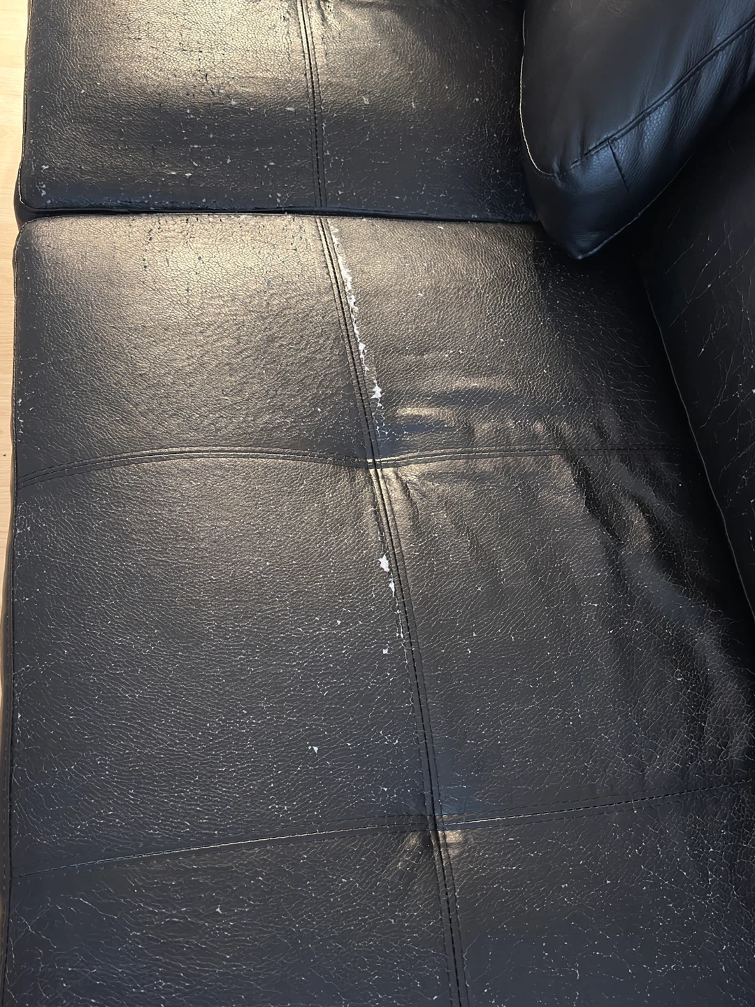 Black Faux Leather Sectional Sofa - photo 2