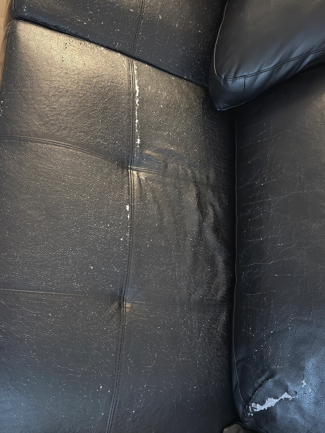 Black Faux Leather Sectional Sofa - photo 3